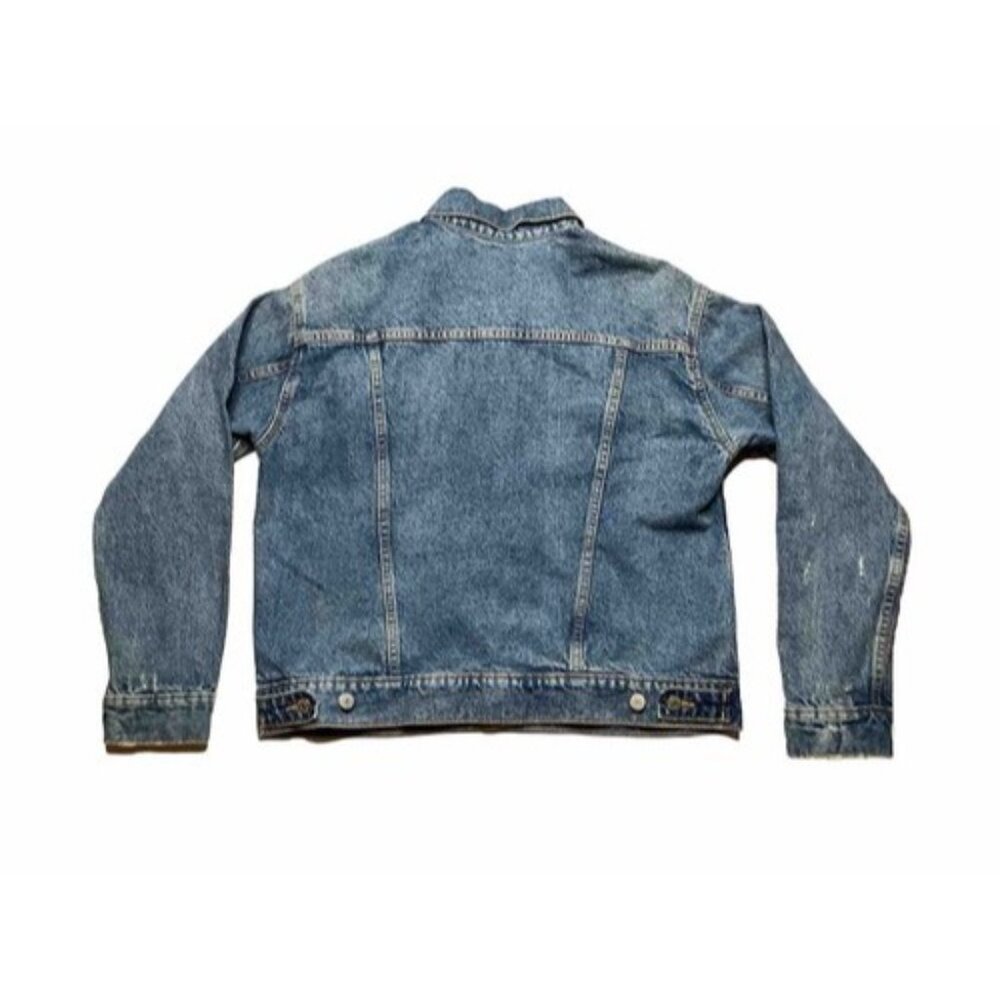 Old Navy Jean Jacket Womens Relaxed Denim Jacket Destructed 90's Grunge Layering - Picture 4 of 10